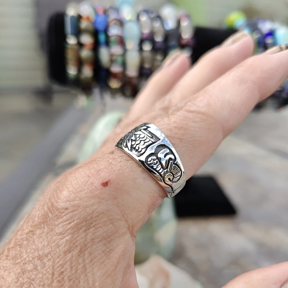 Sterling Silver Dragon Ring, size 11 - Picture 4 of 9